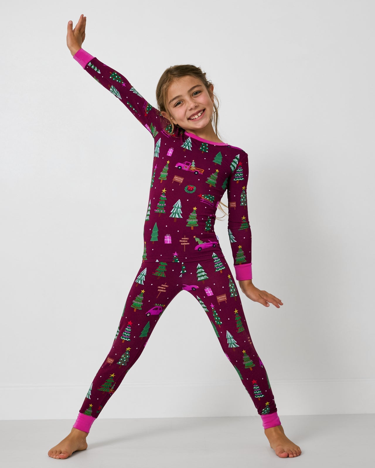 Cranberry Tree Traffic Two-Piece Pajama Set
