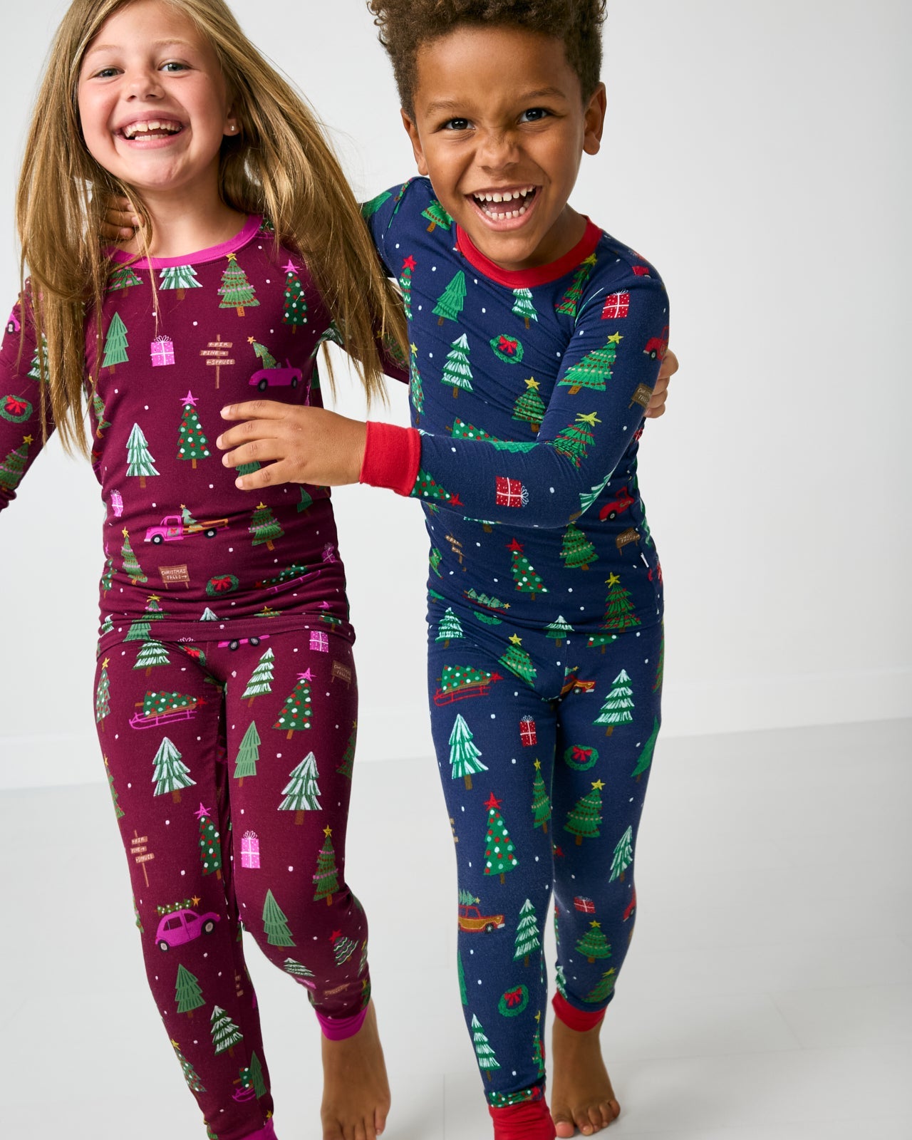 Navy Tree Traffic Two-Piece Pajama Set