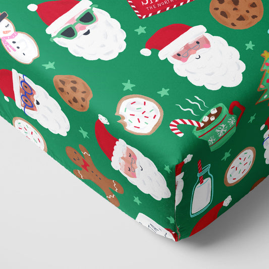 Cookies for Santa Fitted Crib Sheet